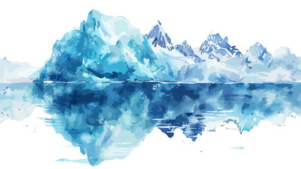 Eisberge Landschaft Gletscher Berge Nordpol Eislandschaft Natur Vektor Wasserfarben Arktis - obrazy, fototapety, plakaty