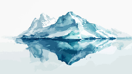 Eisberge Nordpol Eislandschaft Natur Vektor Landschaft Gletscher Berge Wasserfarben