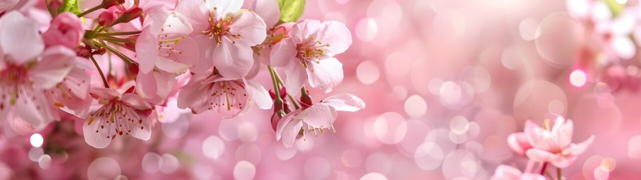 Wunderschöne Frühlingsblumen um einen Bokeh-Hintergrund, Platz für Text, Draufsicht, frisch, schön