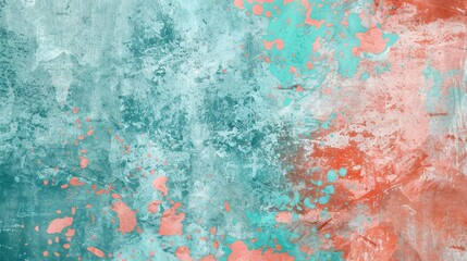 Refreshing turquoise and coral textured background, symbolizing vitality and warmth.