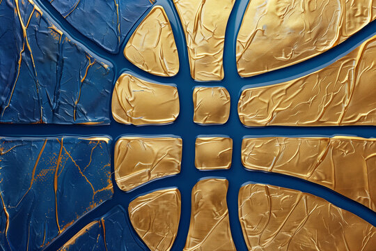 Basketball Background Blue Gold Paint Texture Crackle Urban Old close-up	
