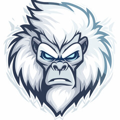 Vector esports logotype yeti on white background, logo yeti, icon yeti, sticker yeti, symbol yeti, emblem yeti, white gorilla