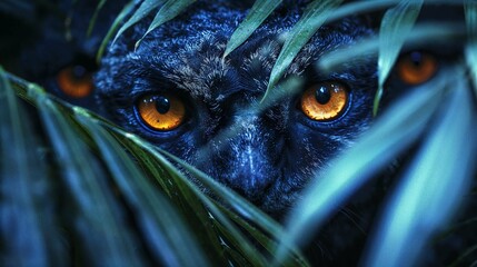 The cacophony of sounds at night in the rainforest, with the glowing eyes of nocturnal creatures