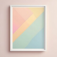 low poly poster in frame on wall for mockup