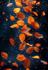 Autumn background. Falling leaves of the tree