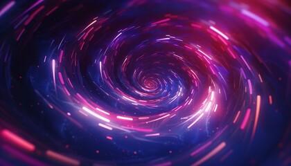 swirling computer animation of colorful lights
