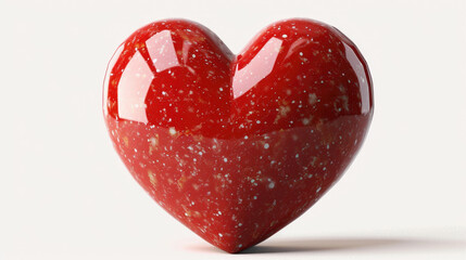 Heart made of glass with red color