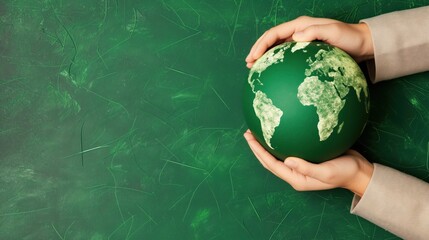 Dia da Terra: Uma mão segurando o planeta Terra. Uso: conscientização ambiental, proteção do...