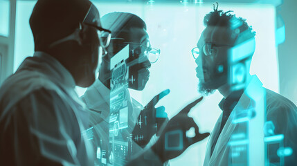 Innovative Team Discussing Futuristic Technology