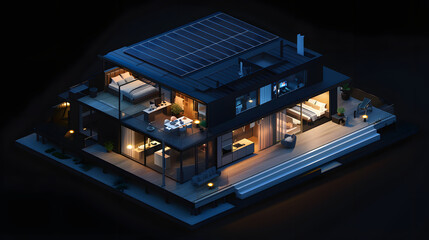 minimalistic illustration of a modern house exterior