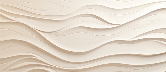 A detailed view of a polished plaster white wall adorned with wavy lines creating a visually interesting texture and design.