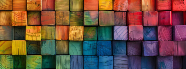 colorful wooden block pattern