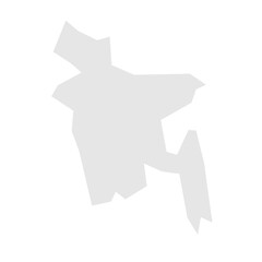 Bangladesh country simplified map. Light grey silhouette with sharp corners isolated on white background. Simple vector icon