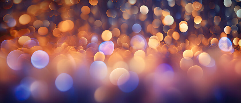 Mesmerizing image of warm bokeh lights radiating an ambient glow against a dark backdrop, perfect for setting a festive or warm mood