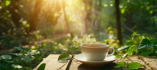 Plexiglas foto achterwand Morning Bliss, Tea Time in the Forest © Agnieszka