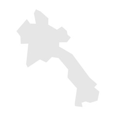 Laos country simplified map. Light grey silhouette with sharp corners isolated on white background. Simple vector icon