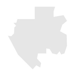 Gabon country simplified map. Light grey silhouette with sharp corners isolated on white background. Simple vector icon