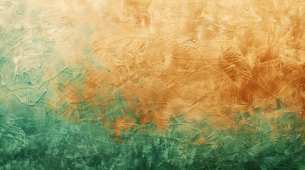 Warm caramel and mint green textured background, evoking comfort and freshness.