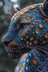 Portrait eines fraktalen Panther, Fraktale und abstrakte Darstellung