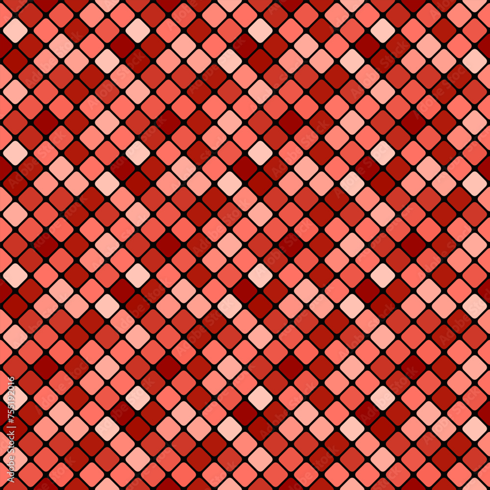 Poster seamless geometrical square pattern background - abstract red vector design from squares