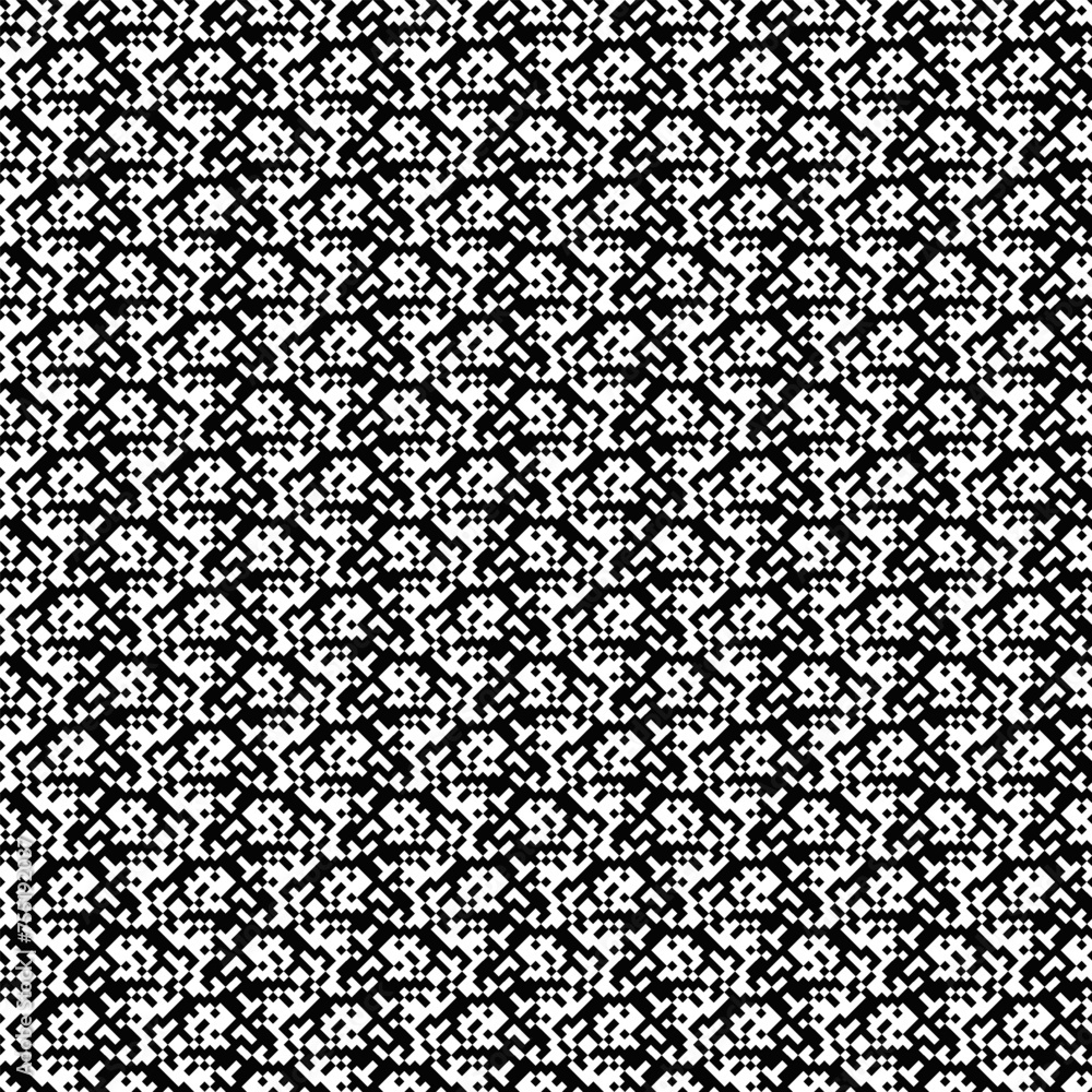 Poster random pixel noise pattern background - repetitive seamless abstract monochrome vector design