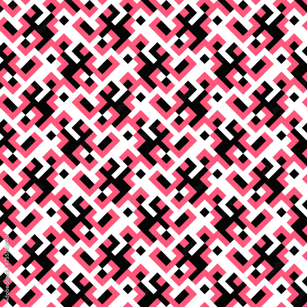 Poster random seamless geometric threetone pattern background - abstract vector design