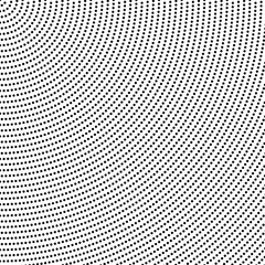 Halftone black and white circle pattern background - abstract vector graphic design from small dots