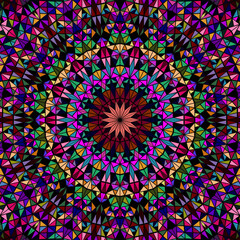 Obraz premium Dynamic polygonal geometrical abstract tiled pattern background - circular colorful vector design from triangle polygons
