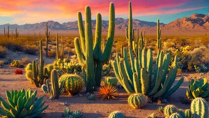 gorgeous cactus and succulents in nature landmark