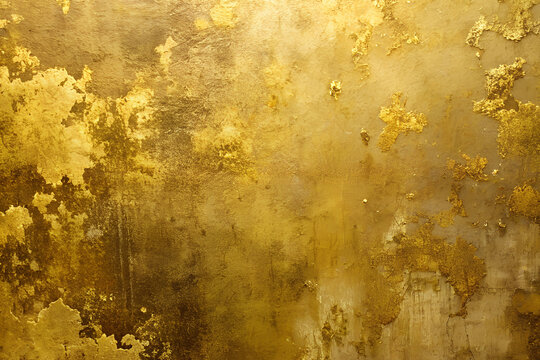 Horizontal image of an old texture of golden leaf. Perfect for adding a touch of luxury and vintage style to your projects: backgrounds, business cards, invitations and more.