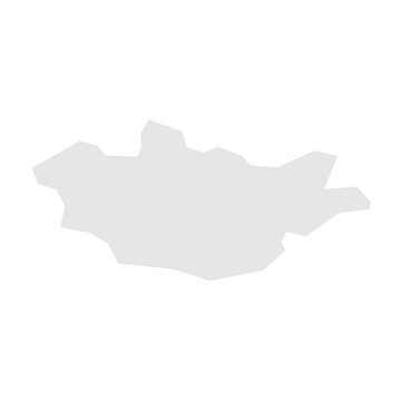 recommend clip art: Mongolia country simplified map. Light grey silhouette with sharp corners isolated on white background. Simple vector icon