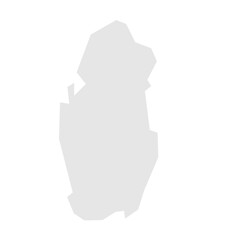 Qatar country simplified map. Light grey silhouette with sharp corners isolated on white background. Simple vector icon