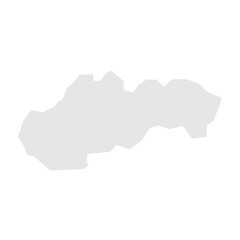 Slovakia country simplified map. Light grey silhouette with sharp corners isolated on white background. Simple vector icon