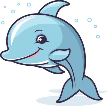 Whimsical Wonders Dolphin Vector Illustration