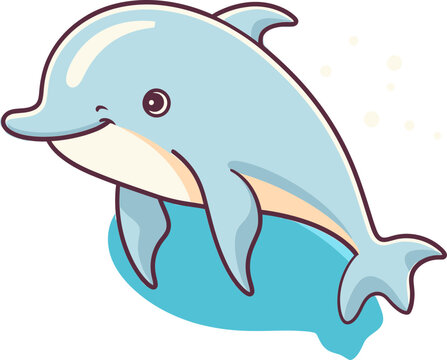 Tranquil Serenade Dolphin Vector Illustration