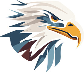 Eagle against Mountain Landscape High-Quality Vector Rendering