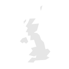 United Kingdom of Great Britain and Northern Ireland country simplified map. Light grey silhouette with sharp corners isolated on white background. Simple vector icon