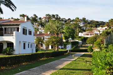 Tropical resort hotel in Menorca, Spain