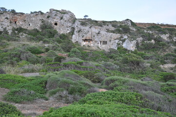 Ruins of ancient city in Menorca, Spain