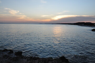 Sunset over the sea in Menorca, Spain