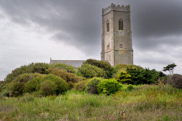 Fototapeta na wymiar St Mary's church in Happisburgh, Norfolk, England, in spring