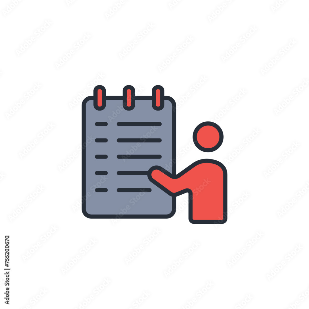 Poster guest list icon. vector.editable stroke.linear style sign for use web design,logo.symbol illustratio