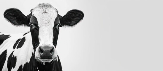 Dairy black and white cow animal farm isolated on a white background. AI generated image