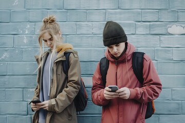 Junge Menschen nutzen ihr Smartphone, Teenager mit Smartphone, Diversität