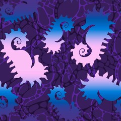 Obraz premium Summer animals seamless seahorse pattern for fabrics and wrapping paper and kids print and swimsuit textiles