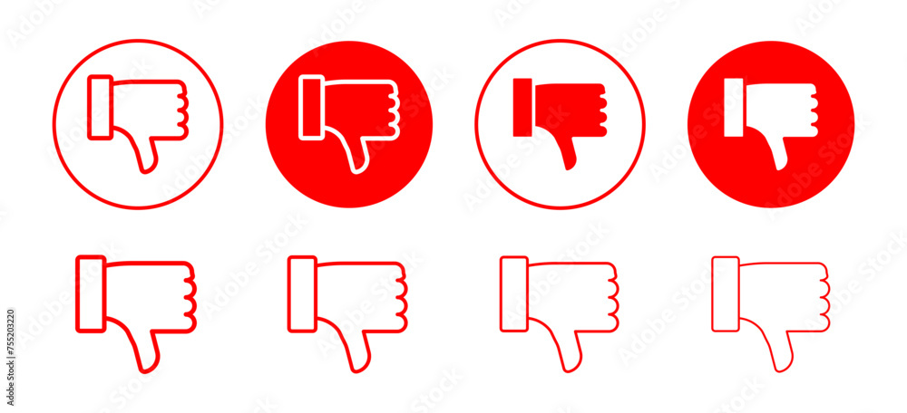Poster dislike icon vector set collection for web