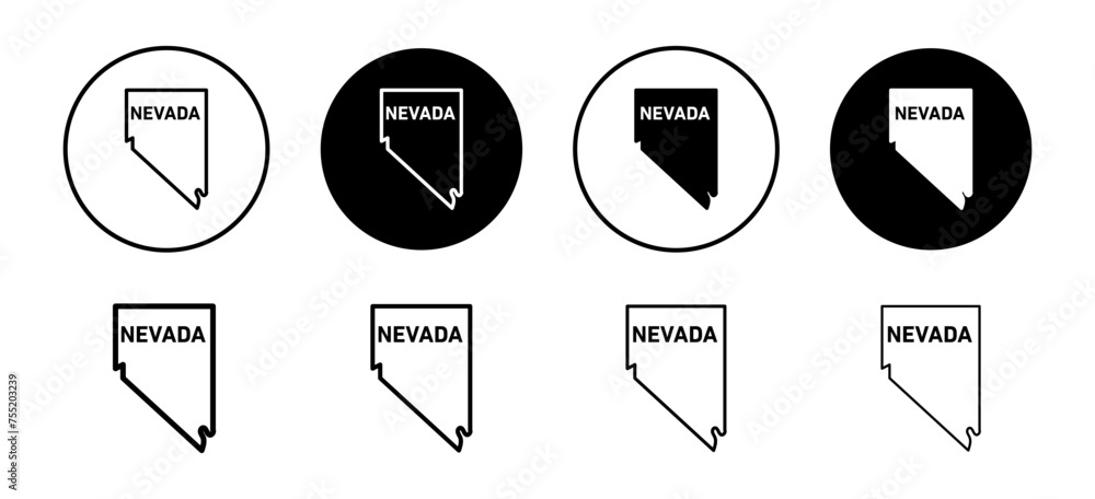 Poster nevada map icon vector set collection for web