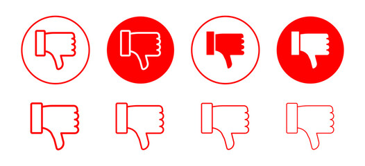Dislike icon vector set collection for web