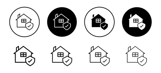 House insurance icon vector set collection for web
