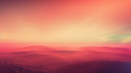 Wandcirkels tuinposter sunrise in the mountains background © duasembilan